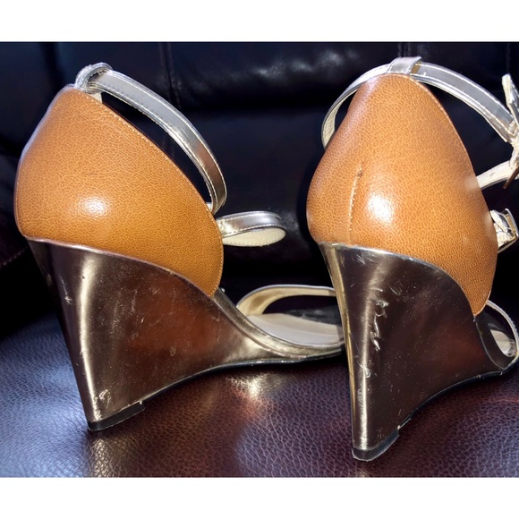 MICHAEL Michael Kors Strappy Gold & Tan Tall Wedge - Picture 8 of 8